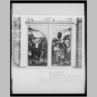 Seitenaltar, links Martyrium der hl. Margaretha, rechts Brautwerbung des Olibrius um Margaretha, Foto Marburg.jpg